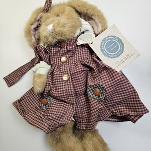 Sophie Boyds Bears Plaid Bunny with Burgundy Dress